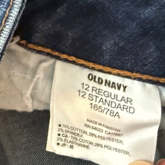 Old Navy Rockstar Mid Rise Ankle Jeans Size 12 Straight Leg Womens Dark Wash - Picture 7 of 13